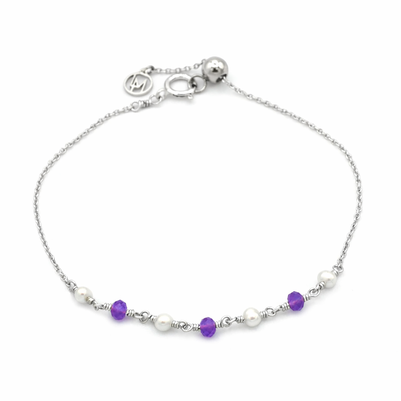 Amethyst and Pearl Bracelet