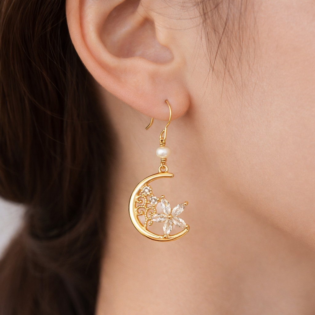 Bird & Flower Earrings