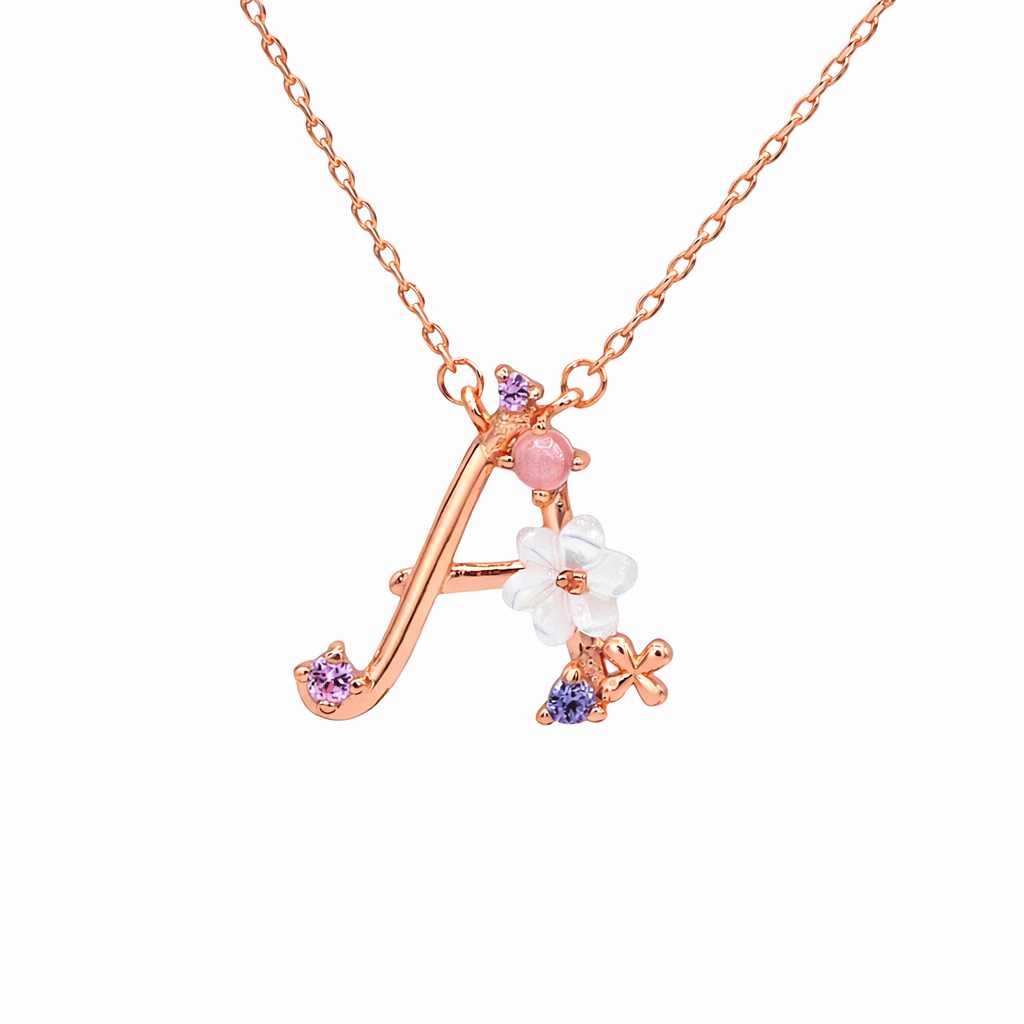 Floral Letter Necklace