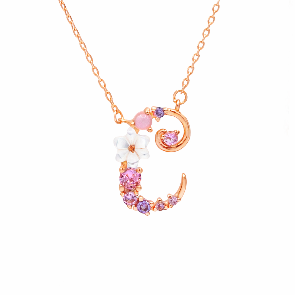 Floral Letter Necklace