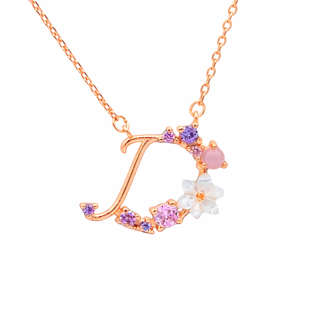 Floral Letter Necklace