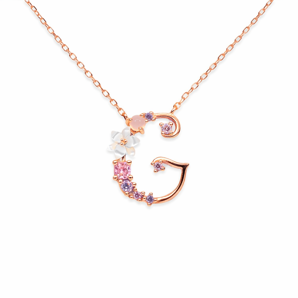 Floral Letter Necklace