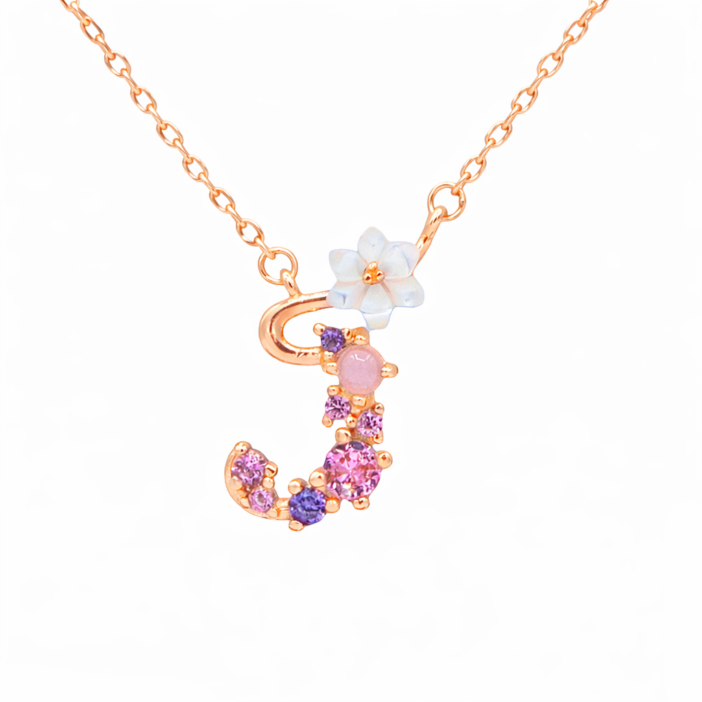 Floral Letter Necklace
