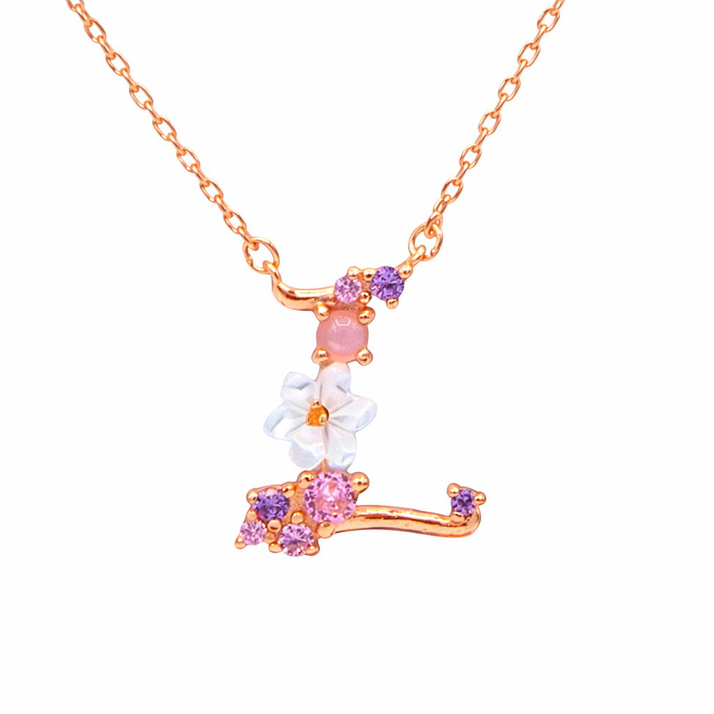 Floral Letter Necklace