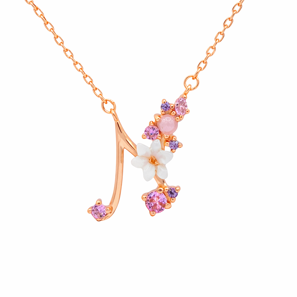 Floral Letter Necklace