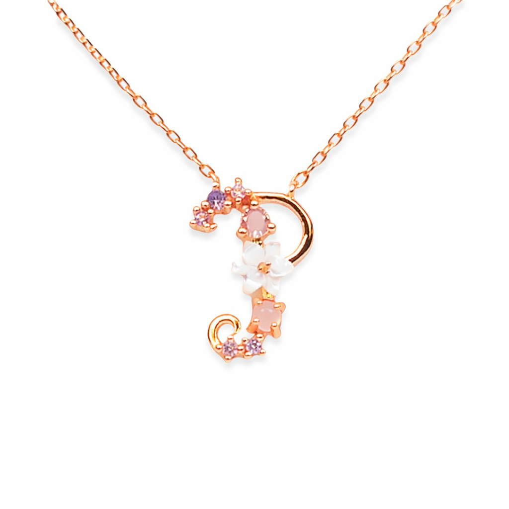 Floral Letter Necklace