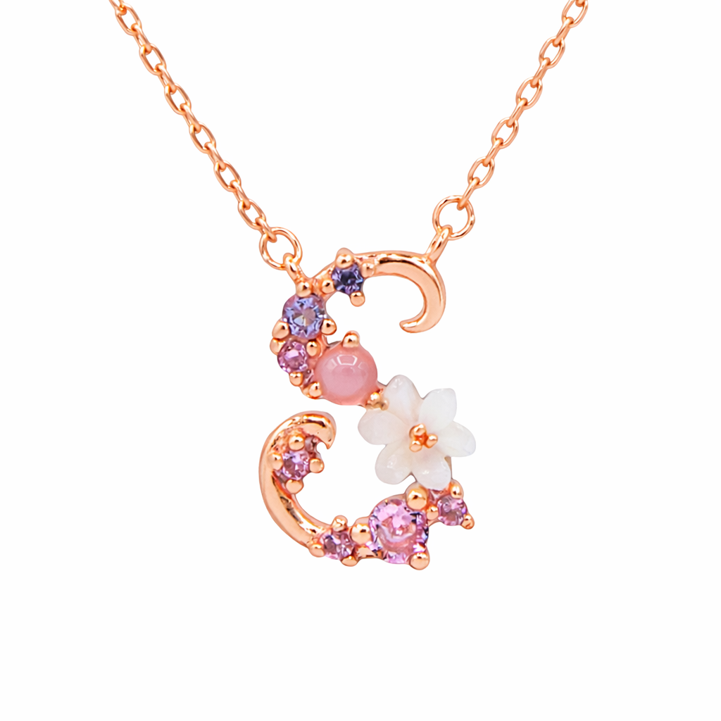 Floral Letter Necklace