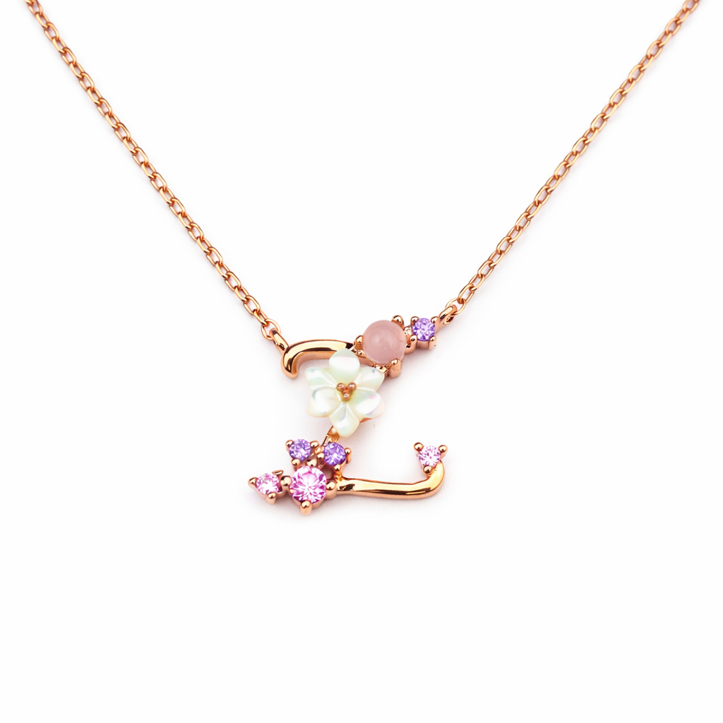 Floral Letter Necklace