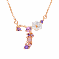 Floral Letter Necklace