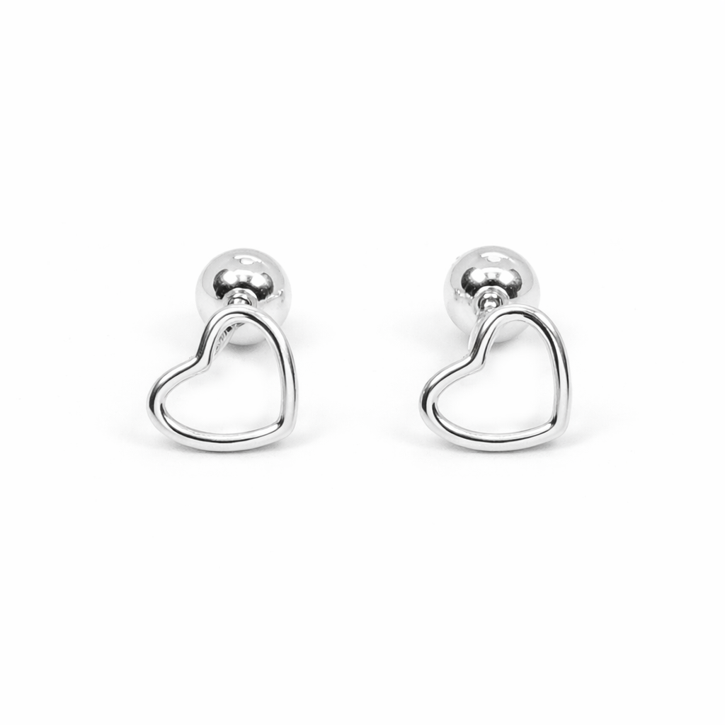 Heart Screw Back Earrings