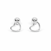 Heart Screw Back Earrings