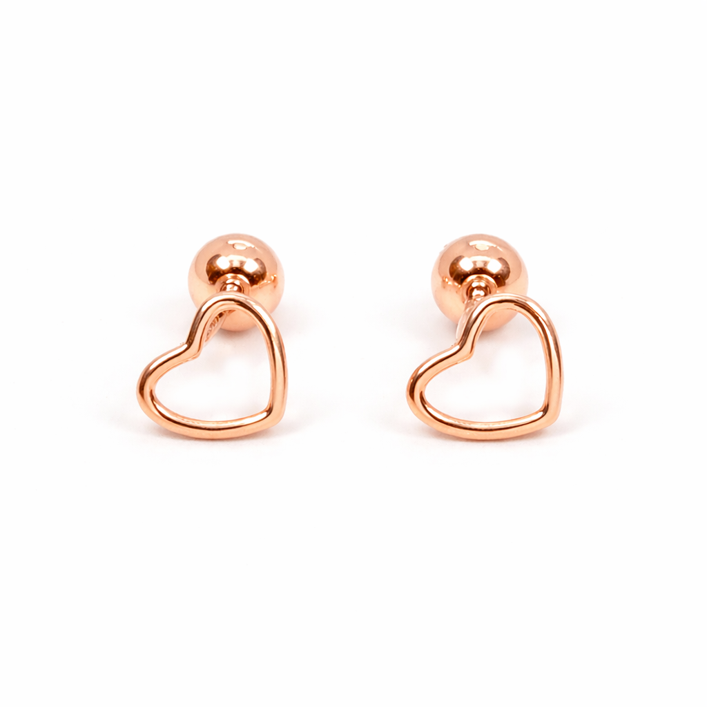 Heart Screw Back Earrings