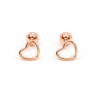 Heart Screw Back Earrings