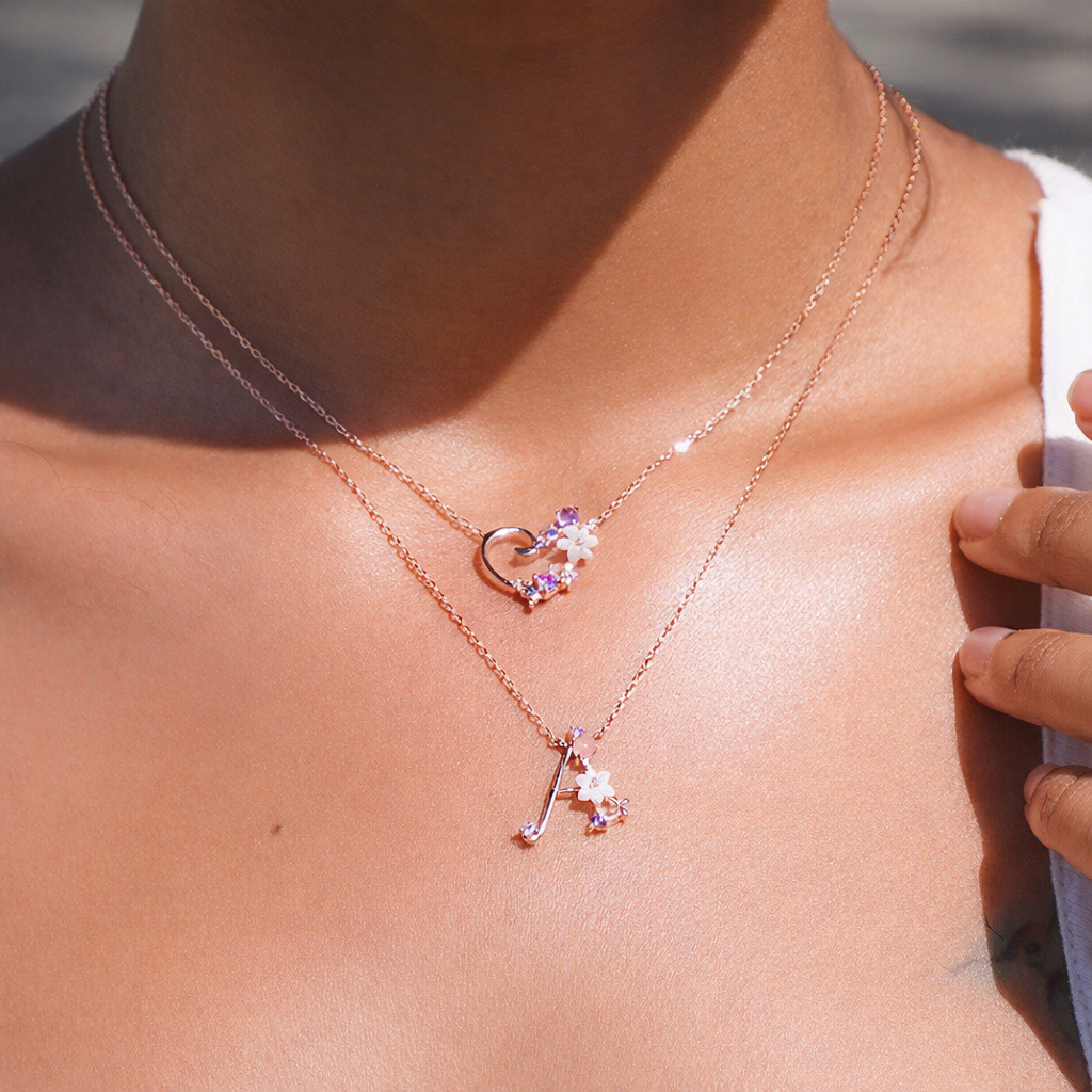 Floral Letter Necklace