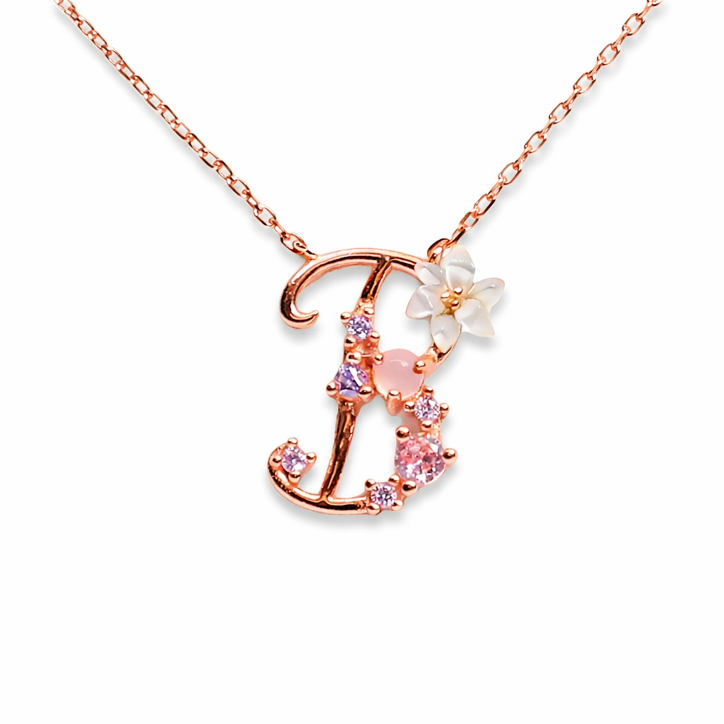 Floral Letter Necklace