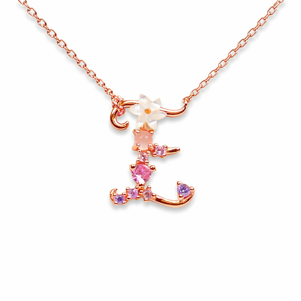 Floral Letter Necklace