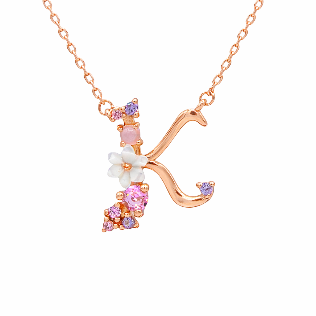 Floral Letter Necklace