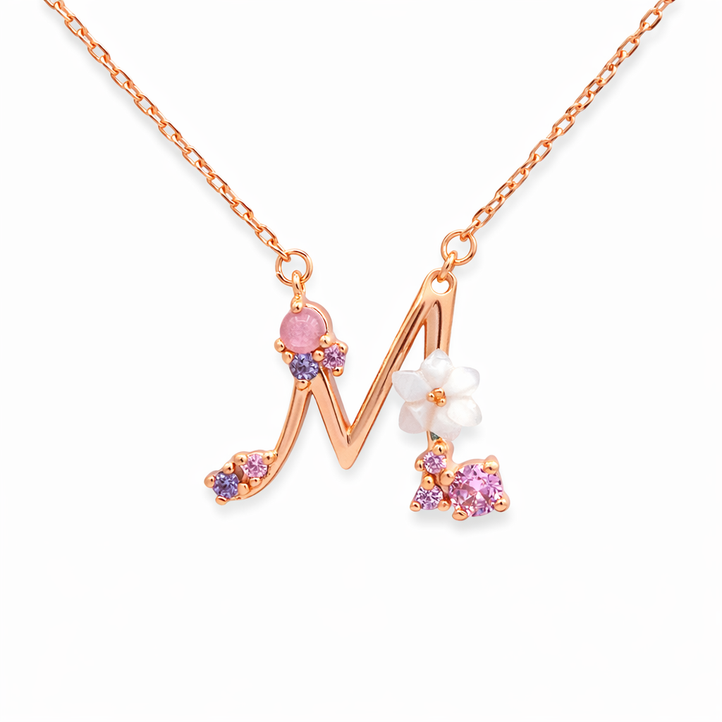 Floral Letter Necklace