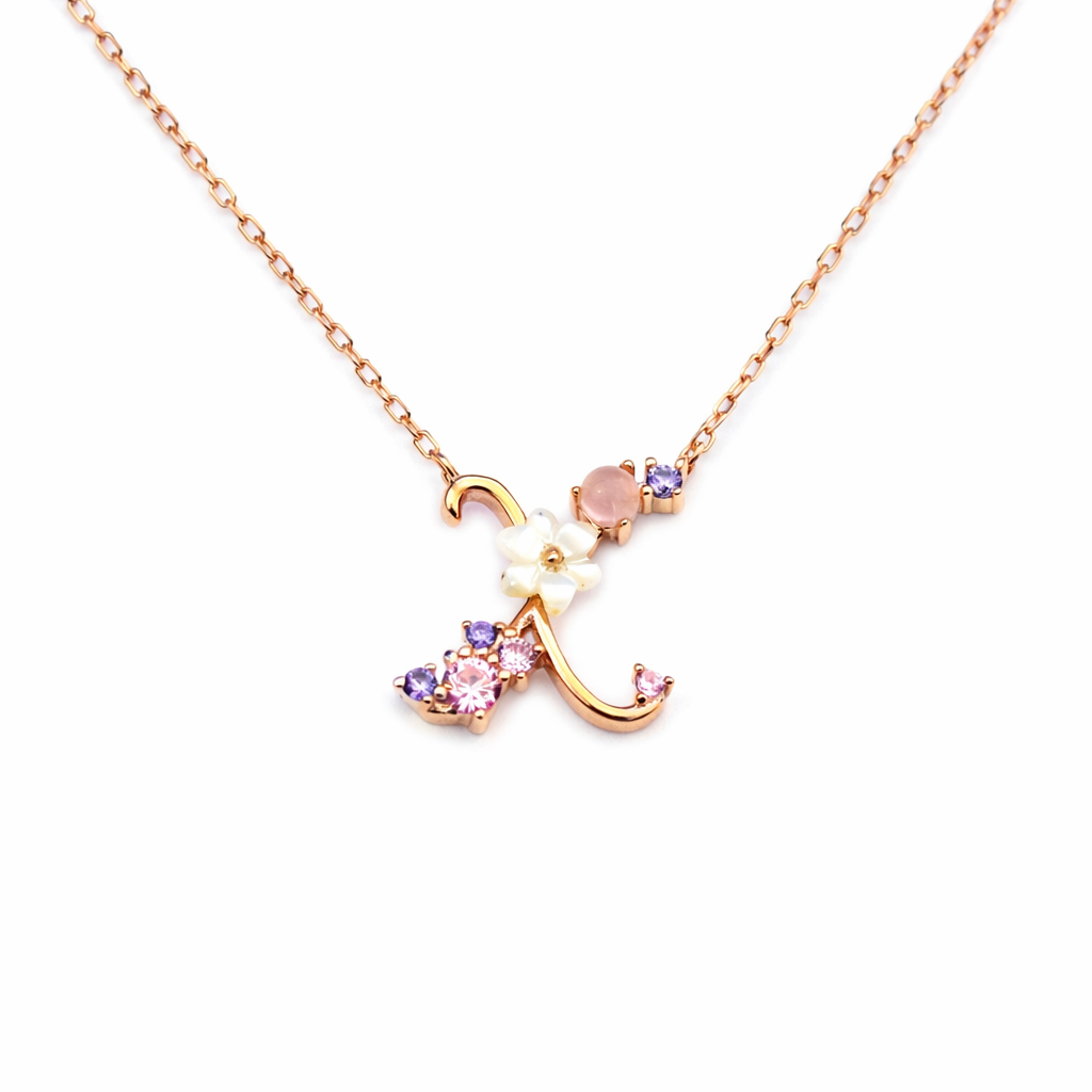 Floral Letter Necklace
