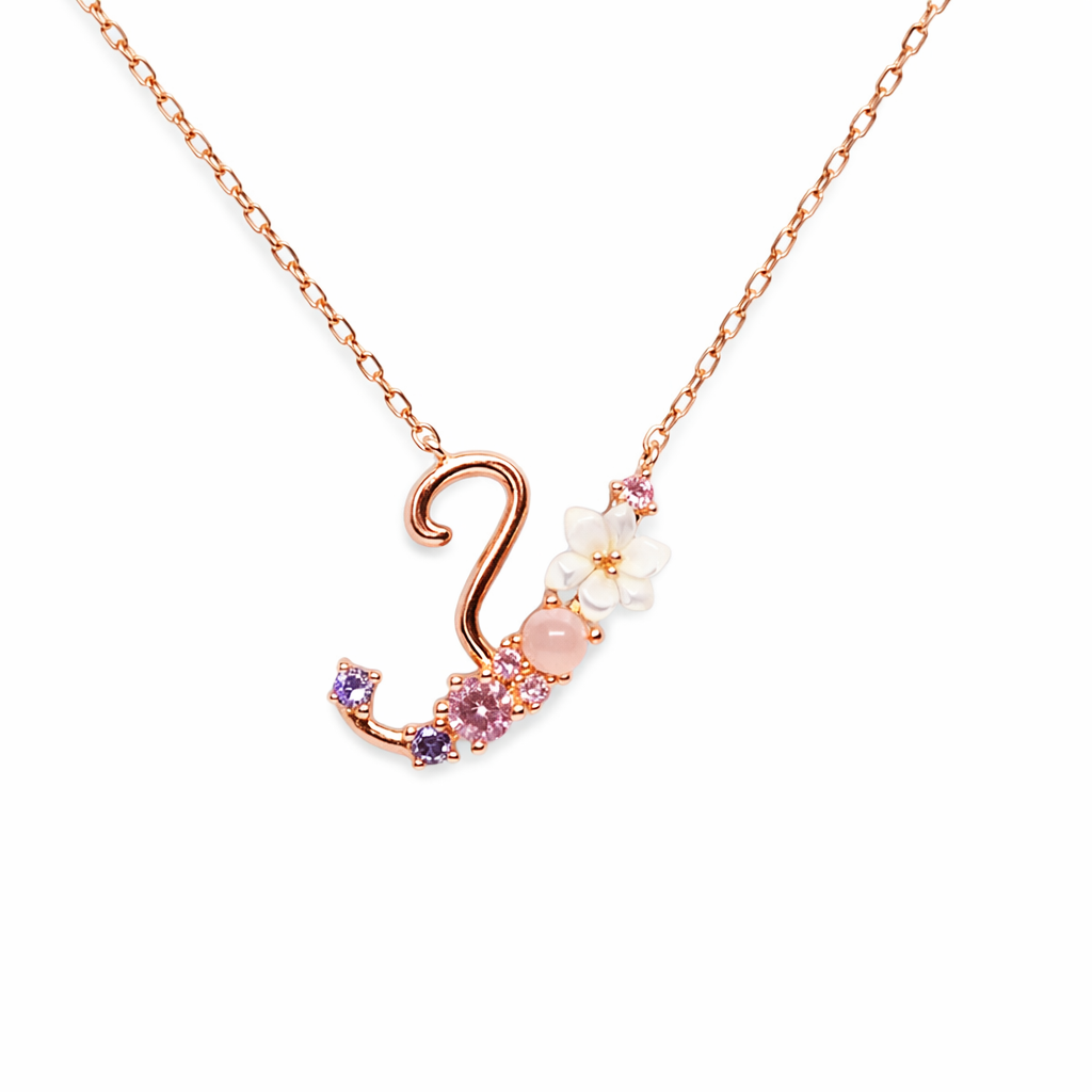 Floral Letter Necklace