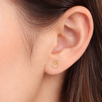 Heart Screw Back Earrings