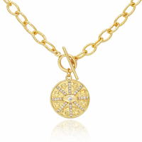 Moon/Star Disc Necklace