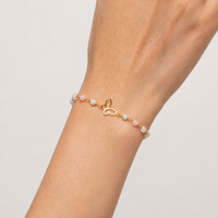 Jade & Rose Quartz Butterfly Bracelet