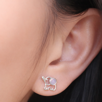 Opal Elephant Earrings