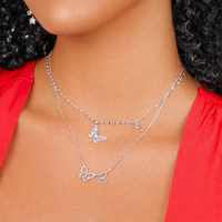 Double Butterfly Necklace