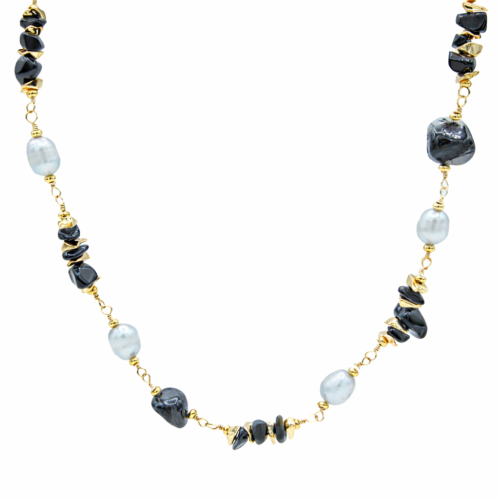Obsidian Pearl Necklace