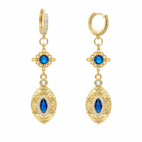 Sapphire Glow Hoop Earrings