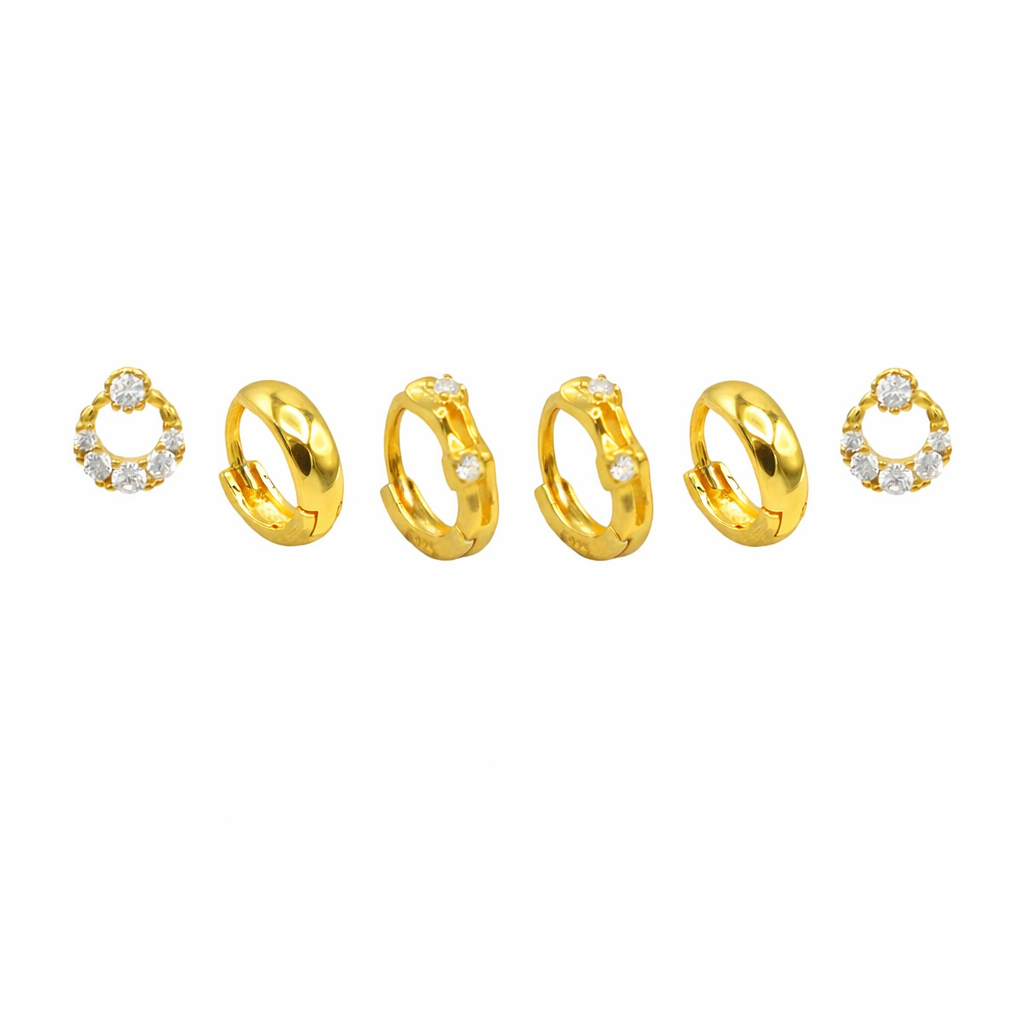 Glisten Huggies Earring Set