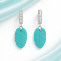 Turquoise Leaf Drop Earrings