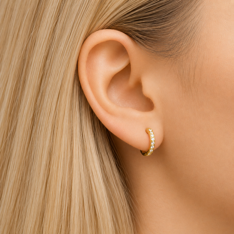Crystal Loop Huggie Earrings