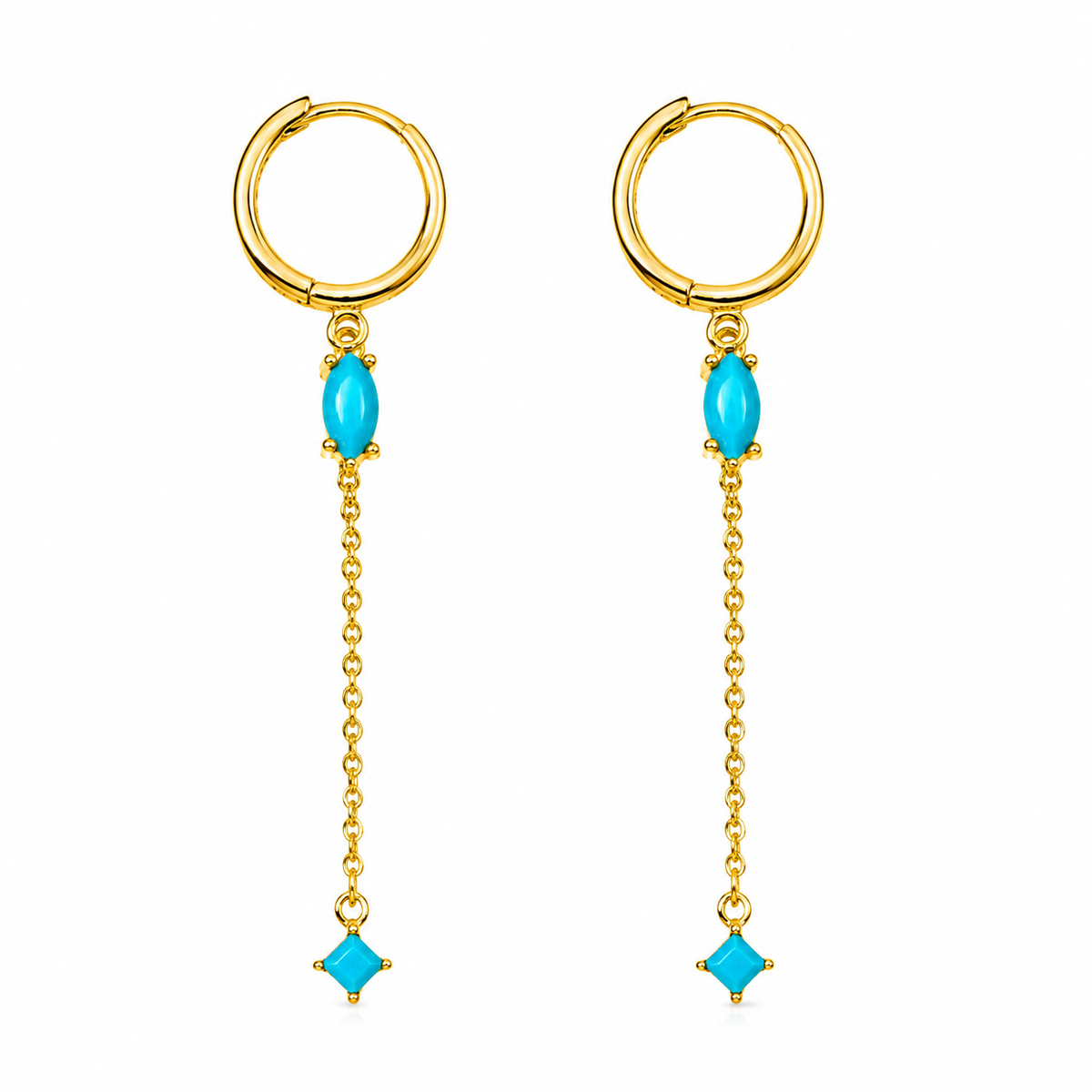 Elegant Turquoise Huggie Earrings