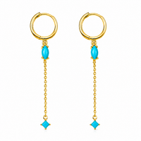 Elegant Turquoise Huggie Earrings