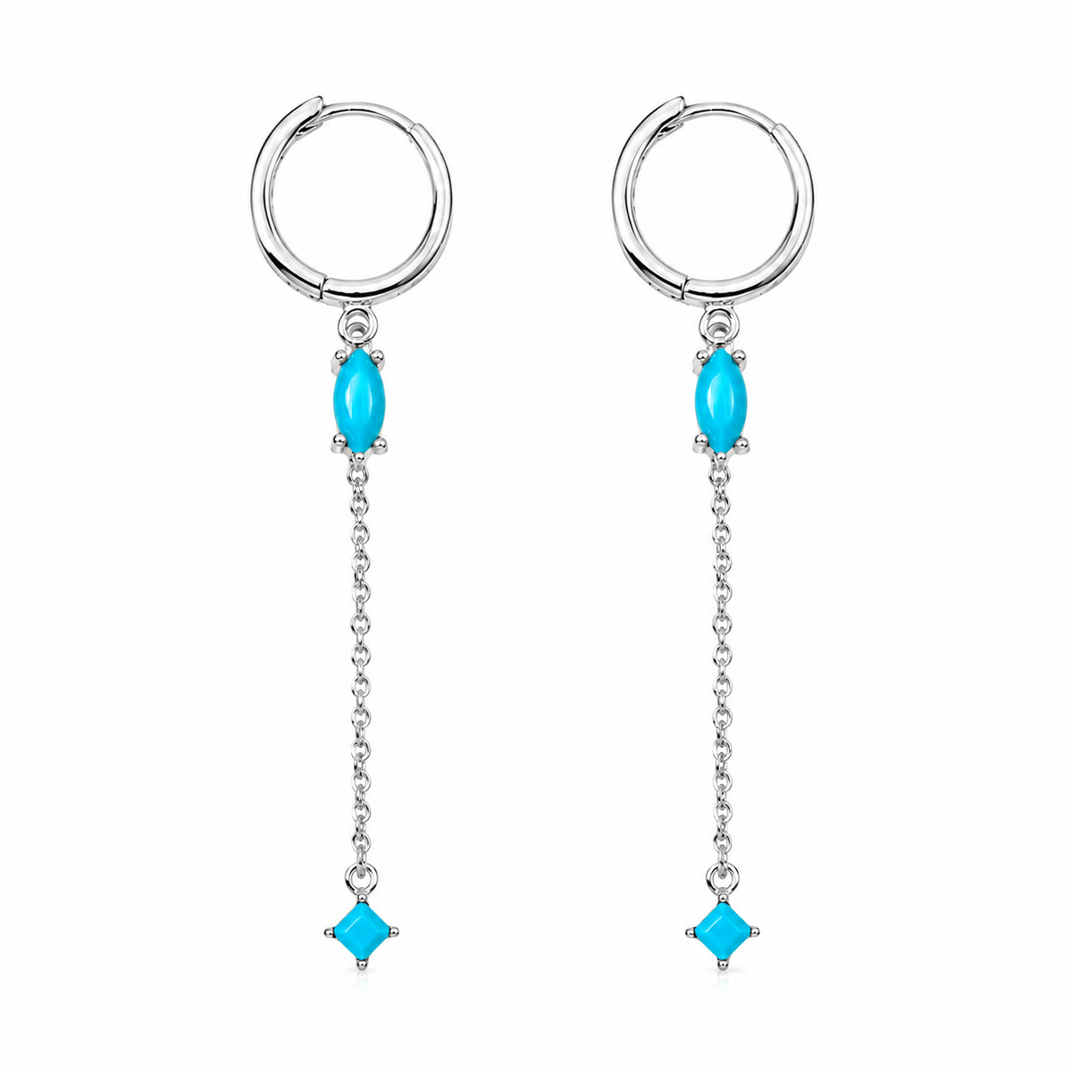 Elegant Turquoise Huggie Earrings