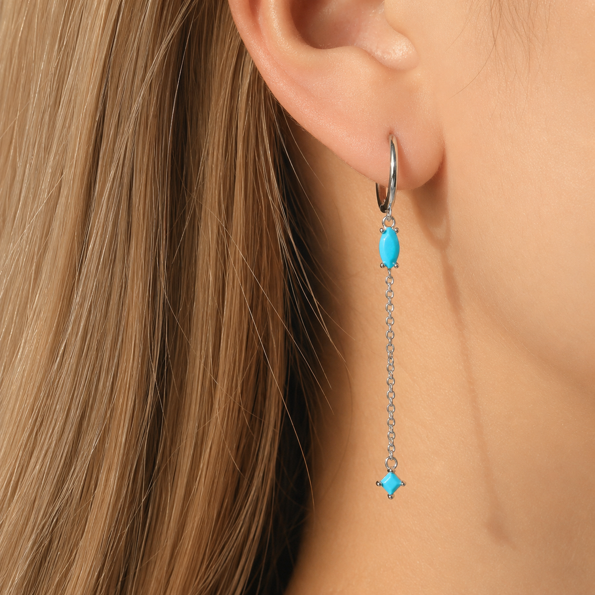 Elegant Turquoise Huggie Earrings