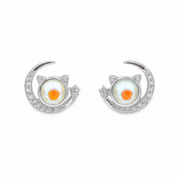 Kitty on Moon Earrings