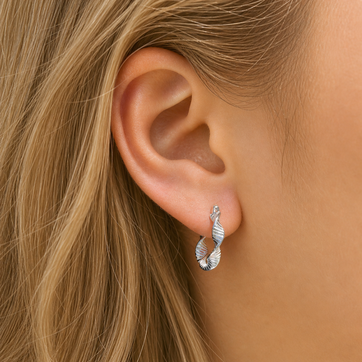Moonlit Waves Hoop Earrings