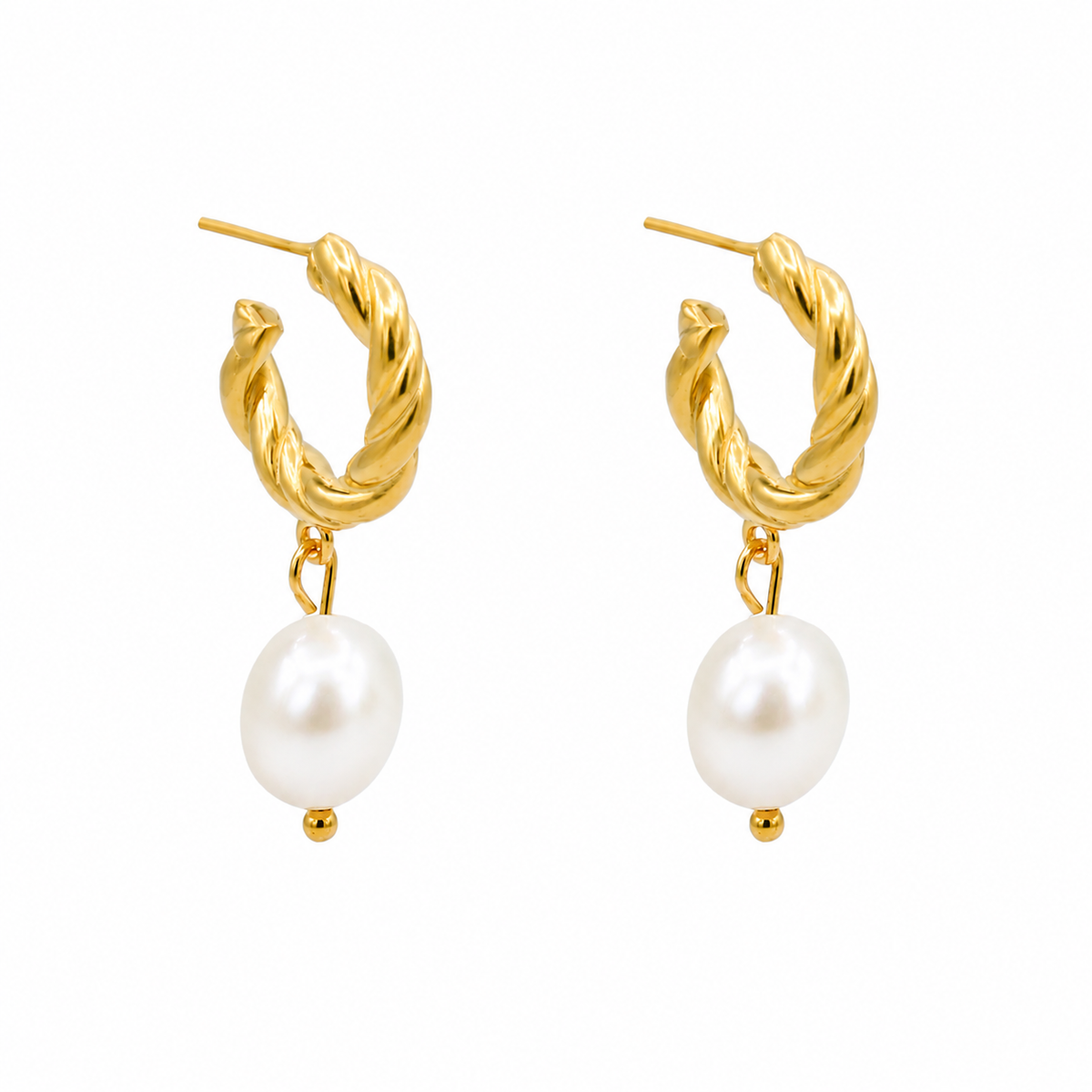 Swirl & Pearl Hoops