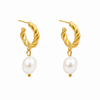 Swirl & Pearl Hoops