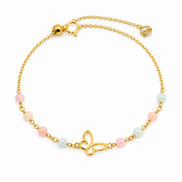 Jade & Rose Quartz Butterfly Bracelet