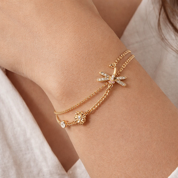 Bloom & Dragonfly Duo Chain Bracelet