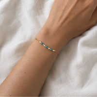 Turquoise and Pearl Bar Bracelet