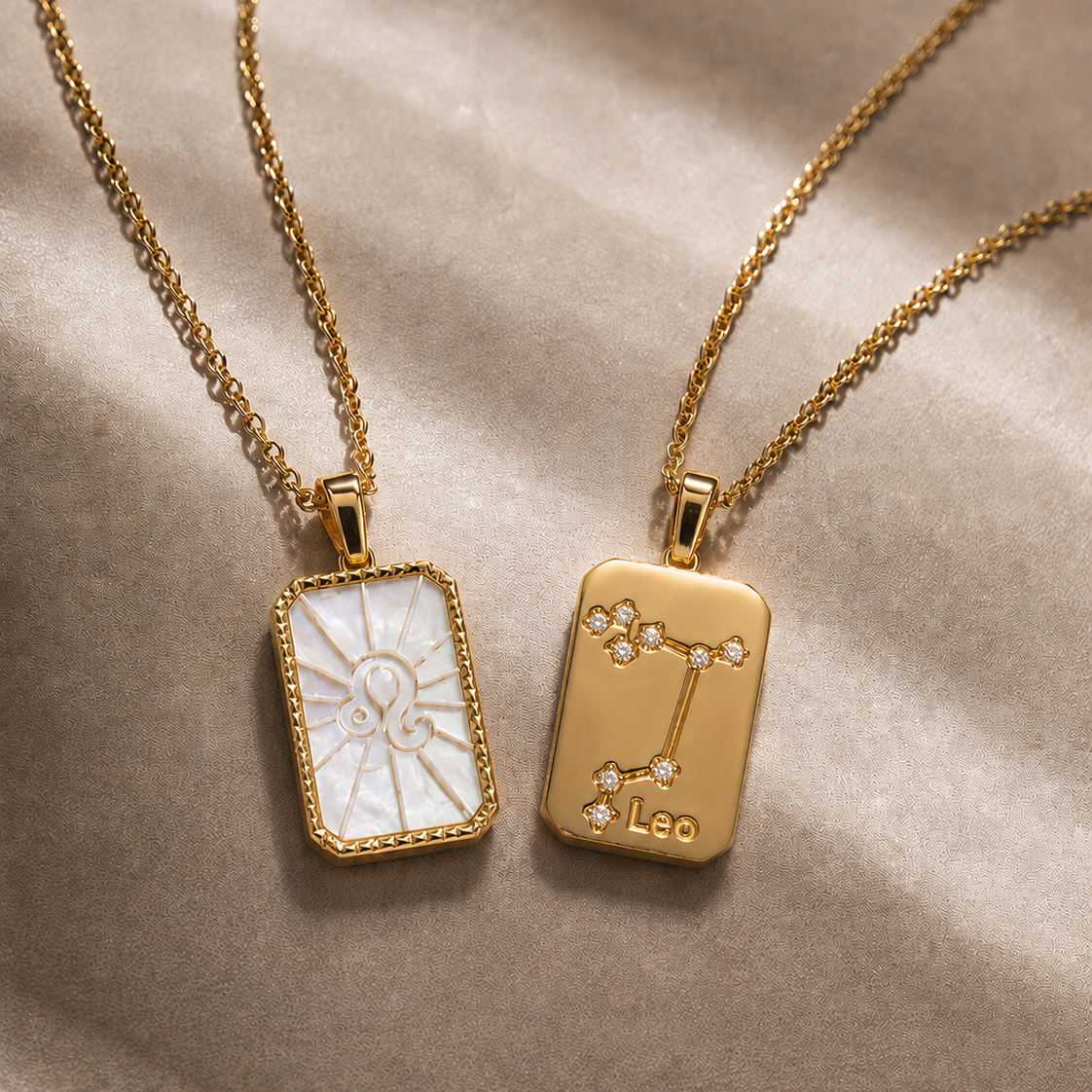Mother of Pearl Zodiac Double-Sided Necklace
