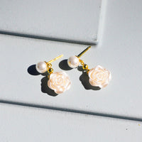 Pearl Rose Earrings