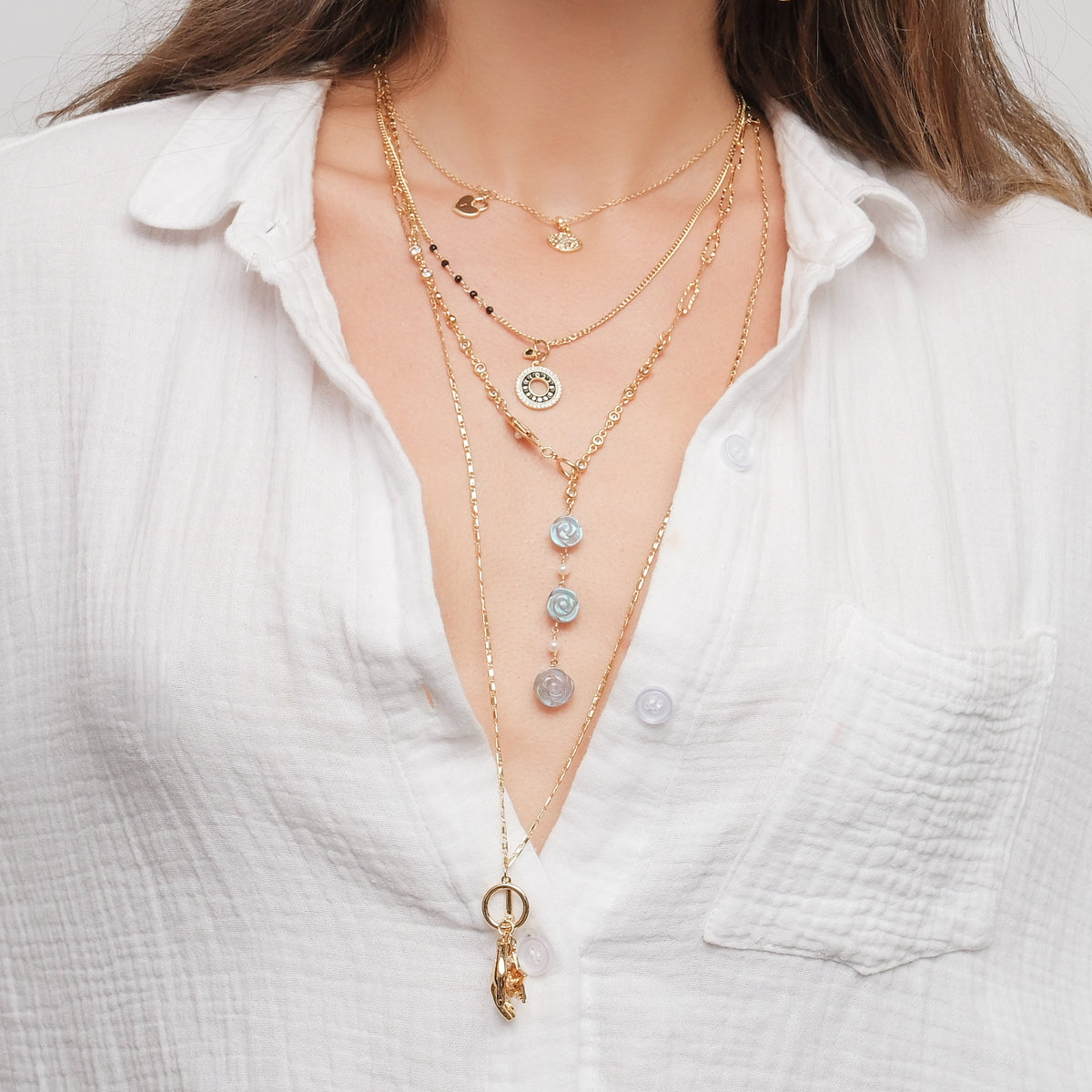 Labradorite Rose Necklace