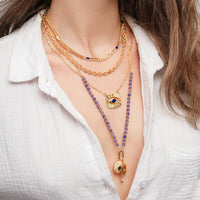 Royal Blue Eye Trio Necklace