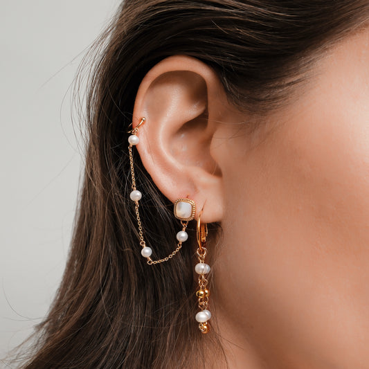 Enchanting Asymmetrical Pearl Earrings